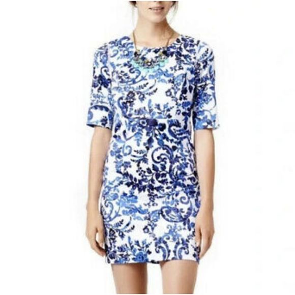 Milly Dresses & Skirts - EUC sz 8 Milly Vintage inpsired Blue Floral Sheath Dress Cotton